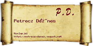 Petrecz Dénes névjegykártya